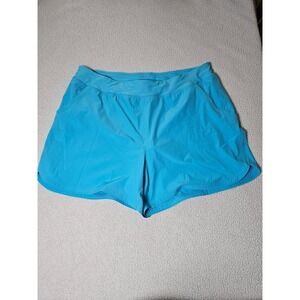 Lands End Womens 24W Turquoise Blue Swim Board Shorts with Liner Pockets